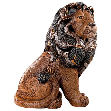 Majestic Lion Ceramic Sculpture
