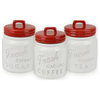 DII Red Ceramic Jar Canister, Set of 3
