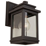 ArtCraft - ArtCraft AC8190ORB Freemont - 10" One Light Outdoor Wall Mount - Backed by our industry leading , the Freemont Collection features clean lines encasing a clear four side glass, to make a contemporary style outdoor sconce. Available in Black or Oil Rubbed Bronze.  Shade Included: TRUE  Dimable: TRUE  Warranty: 1 Year warranty against premature paint defects and a 2 warranty against corrosion.  Room Location: Exterior LightingFreemont 10" One Light Outdoor Wall Mount Oil Rubbed Bronze Clear Glass *UL: Suitable for wet locations*Energy Star Qualified: n/a  *ADA Certified: n/a  *Number of Lights: Lamp: 1-*Wattage:100w Medium Base bulb(s) *Bulb Included:No *Bulb Type:Medium Base *Finish Type:Oil Rubbed Bronze