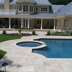 Ivory Travertine Project in Saddle River - Landscaping Stones And Pavers