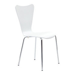 Una Side Chair in White - Dining Chairs