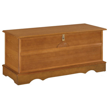 Benzara BM242722 Chest With Molded Details and Lift Top Hidden Storage, Brown