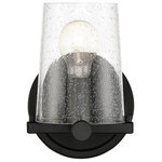 Designers Fountain - Designers Fountain 95801-MB Matteson - One Light Wall Sconce - Warranty: 1 Year  Shade Included: Yes  Dimable: YesMatteson One Light Wall Sconce Matte Black Clear Seedy GlassUL: Suitable for damp locations, *Energy Star Qualified: n/a  *ADA Certified: n/a  *Number of Lights: Lamp: 1-*Wattage:60w Medium Base bulb(s) *Bulb Included:No *Bulb Type:Medium Base *Finish Type:Matte Black