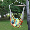 Adeco Hammock Tree Hanging Suspended Swing Chair, 17" Seat, Emerald Isles Color