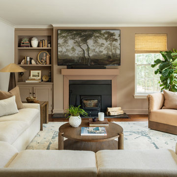 Neutral Family Room with Warm and Cozy Vibes