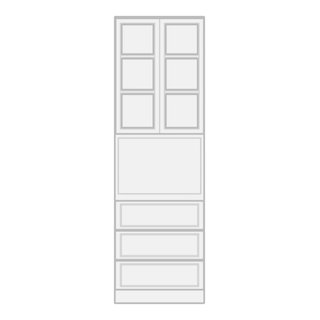 White Shaker L-Shape 12x12 Cabinet Set for 96H Kitchen