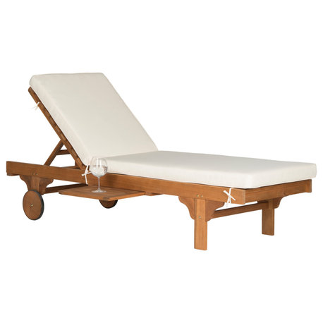 Safavieh Newport Chaise Outdoor Lounge Chair, Beige