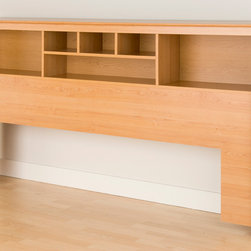 Prepac King Bookcase Headboard in Maple - Headboards