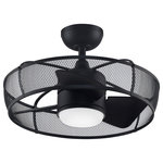 Fanimation - Henry 20" Fan, Black With LED Light - Show off your style with Henry by Fanimation. This twenty inch black cage style fan includes an 18 watt LED light kit and cover.&nbsp