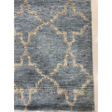 EORC Blue/Silver Hand Knotted Wool Agra Rug 8' x 10