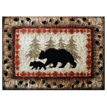 Athens Collection Rectangle 5' x 7' Rustic Lodge Area Rug
