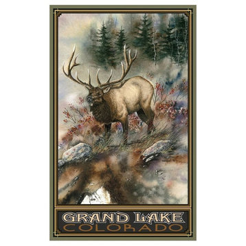 Dave Bartholet Grand Lake Colorado Ridge Runner Elk Art Print, 12"x18"