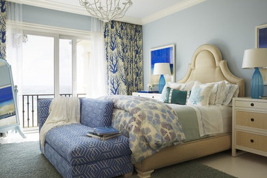 Bedroom - coastal bedroom idea in Miami