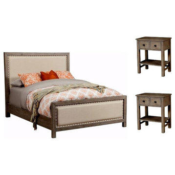 Home Square 3-Piece Set with Classic California King Bed & 2 Nightstands