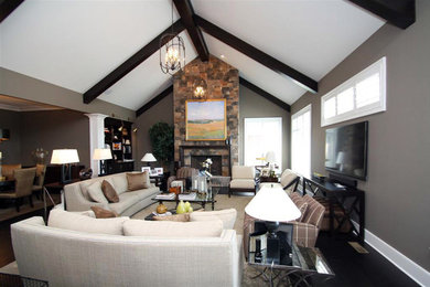 Example of a trendy living room design in Indianapolis