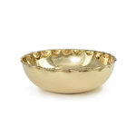 Serene Spaces Living - Serene Spaces Living Large Gold Brass Polished Bowl - Incorporate these polished brass bowls into your next centerpiece for a beautiful and bold visual display. Handmade in India, these bowls feature a polished and shiny brass finish with a sculptured design at the top which makes it a perfect decor piece for indian or moroccan themed wedding. The bowls also look very elegant as a standalone accent. These bowls measure 3.5in H X 12in D and are sold individually.  You can count on quality design and manufacturing when you order Serene Spaces Living products, where we make everything with love.