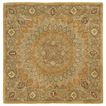 Safavieh Heritage Collection HG914 Rug, Light Brown/Grey, 4' Square