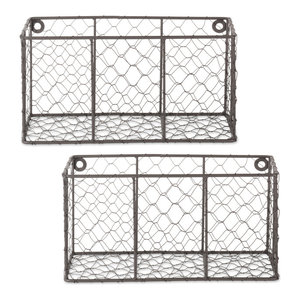 Dii Chicken Wire Basket Set Of 5 Natural Contemporary Baskets