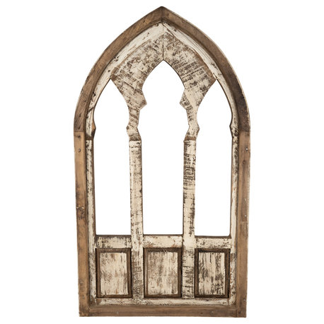 Trinity Architectural Gothic Wall Wood Window, White