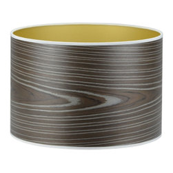 Open Grain Grey Large Drum Pendant - Pendant Lighting