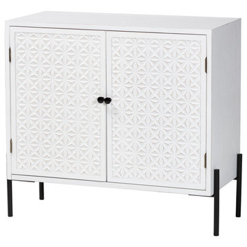 Kiara White Storage Cabinet, 2-Door