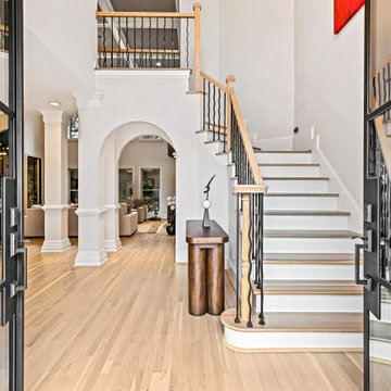 White Oak Refinishing with Bona NordicSeal — Entry and Staircase, Hoschton GA