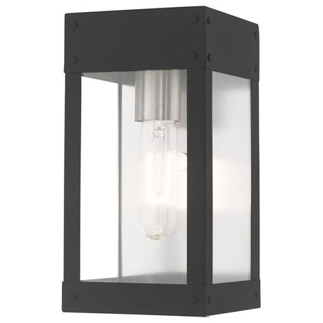 Livex Barrett 1 Light 10" Tall Scandinavian Gray Outdoor Wall Lantern