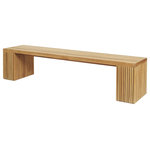 ARB Teak & Specialties - Teak Bench Liner 79" (200 cm) - The beautiful 79” teak wood Fiji liner bench designed by ARB Teak features narrow slats that create a show-stopping look that complements any modern or classic decor.