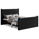 Meridian Furniture - Elias Upholstered Bed, Black, Queen, Boucle Fabric - Revamp your bedroom decor by adding the gorgeous and stylish Elias Boucle Queen Bed. Featuring a sleek and minimalistic design, this bed is constructed with a solid wood inner frame for long-lasting durability. The soft black boucle upholstery adds a touch of elegance to your bedroom, making it a perfect addition to any modern or contemporary living space.