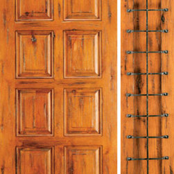 Knotty Alder Exterior Prehung Door with One Sidelite, 8-Panel - Front Doors