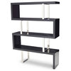 Lester High Gloss Black and Silver Bookcase