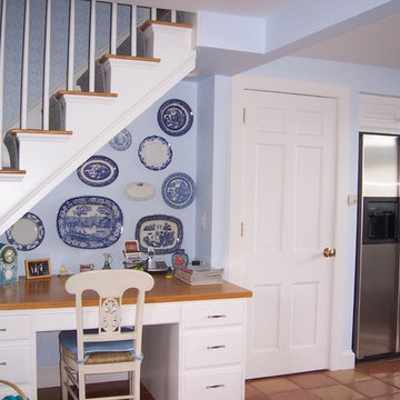 Desk Tucked Under the Stairs