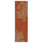 Jaipur Living - Jaipur Living Bough Out Indoor/Outdoor Floral Orange/Taupe Area Rug, 2'6"x8' - This playful indoor or outdoor area rug showcases a contemporary design and coastal-inspired hues. Neutral taupe branches of coral create a graphic statement on the bold orange backdrop for beach-worthy style, while the looped pile lends unexpected texture to this durable layer.