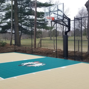 Swampscott Massachusetts Backyard Basketball Court