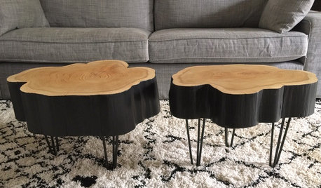 DIY : Fabriquer une table basse rondin montée sur hairpin legs