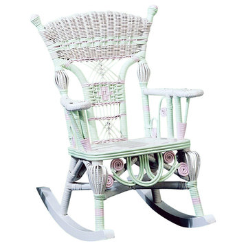 Child's Millie Rocker, Green and Pink