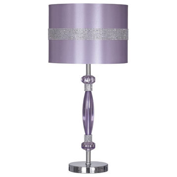 Bowery Hill Metal Table Lamp in Purple