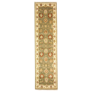 2'6x10'1, Handmade Luxury Agra/Mahal Rug