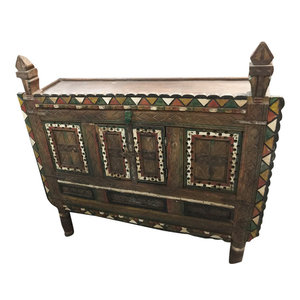 Mogul Interior - Consigned Antique Rustic Damchia Sideboard Cabinet Chest Dresser Console - Buffets And Sideboards