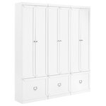 Crosley Furniture - Harper 3-Piece Entryway Set, White 3 Pantry Closets - With all the storage of classic built-in cabinetry, the Harper 3pc Entryway Set is the versatile home organization set you need. Featuring three pantry closets side by side, this modular set can adapt to the ever-changing needs of a bustling household. Each unit has three adjustable and removable shelves inside the cabinet. By removing the shelves within the cabinets you can install the hooks for hanging storage in an entryway or mudroom. The finishing touches are three full-extension storage drawers with label holder hardware that can be customized with personal labels. The Harper 3pc Entryway Set is modular in design and can pair with other items within the collection.