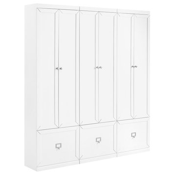Harper 3-Piece Entryway Set, White 3 Pantry Closets