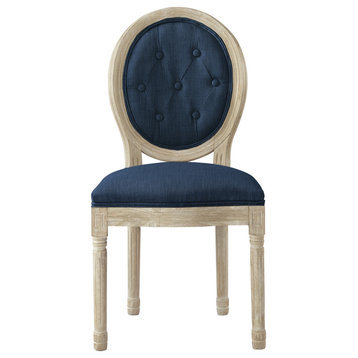 Rustic Manor Brookelyn Dining Chair, Armless, Linen, Navy