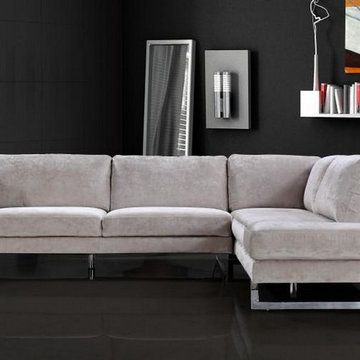 Milano Beige Microfiber Sectional Sofa
