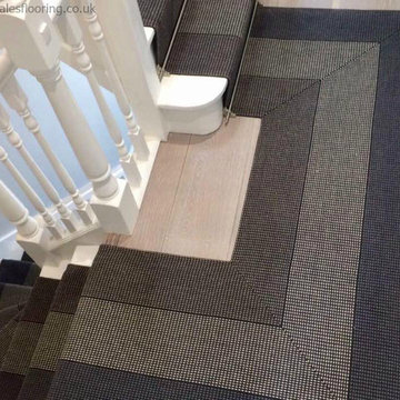 Roger Oates Stair Runner with Premier Stair Rods in Satin Chrome Finish