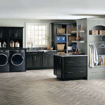 Schrock Cabinets: Dark Gray Laundry Room Cabinets