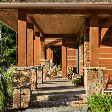 Rustic Single Level Log & Timber Hybrid Home - Silver Valley Residence