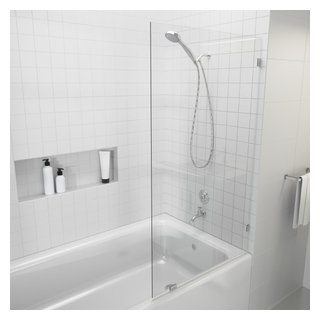 58.25"x34" Frameless Shower Bath Fixed Panel - Contemporary - Shower Doors  - by Glass Warehouse | Houzz