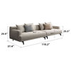 Square Arm Upholstered Fabric Straight Sofa, Beige, 110.2'' W