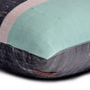 Aqua Silk Color Blocking Patchwork 12"x24" Lumbar Pillow Cover - Plush Aqua Silk