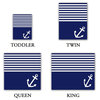 Navy Blue Love Anchor Nautical Twill Duvet Cover, King Duvet 88"x104"